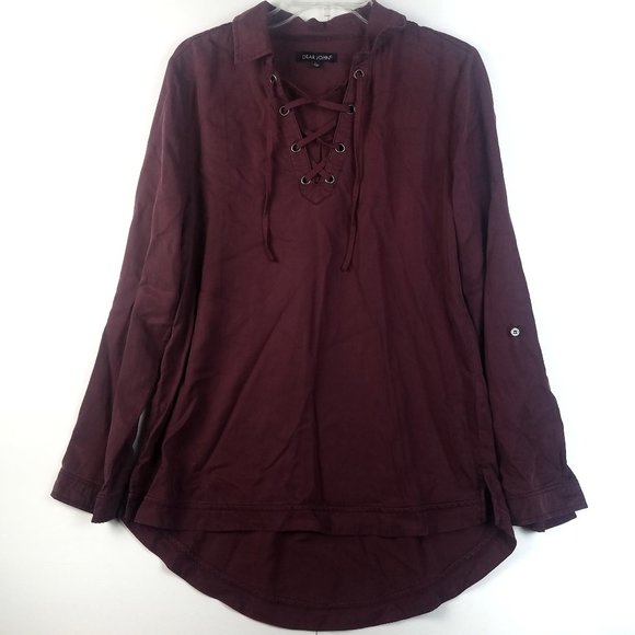 Dear John Long Sleeve Lace Up Top - Picture 1 of 6